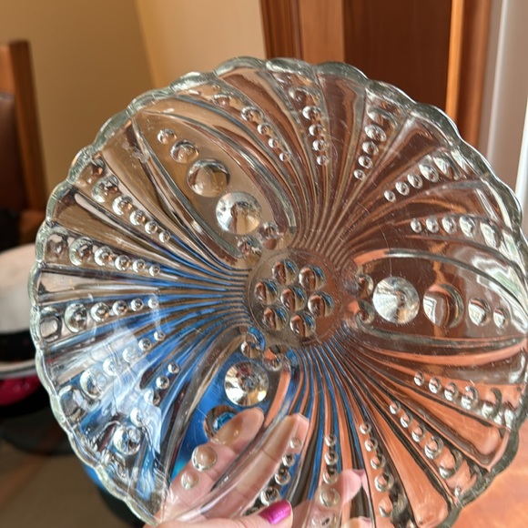 Vintage 8.5x3 " anchor hocking clear glass purple - Picture 3 of 8